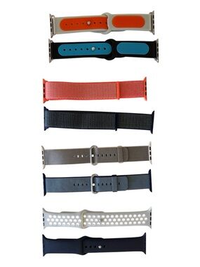 Apple Replacement Watch Band Set - Orange, Blue, Coral, Black, Gray, White